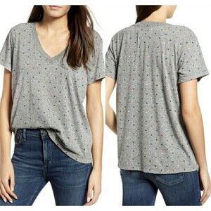 CURRENT/ELLIOTT Hearts Perfect V T-Shirt Heathered Gray Women’s XS (0)